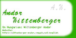 andor wittenberger business card